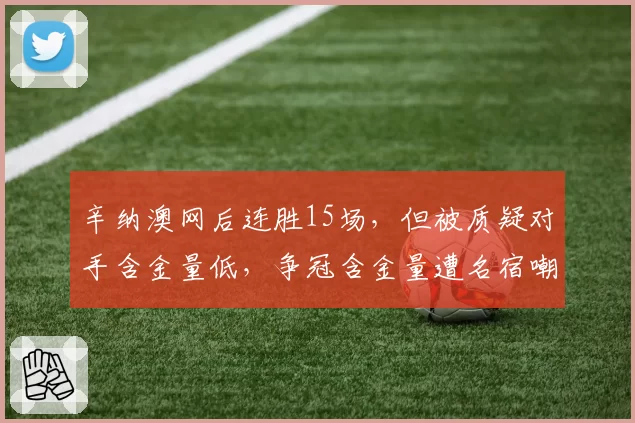 辛纳澳网后连胜15场，但被质疑对手含金量低，争冠含金量遭名宿嘲讽。
