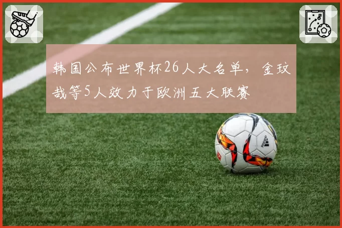 韩国公布世界杯26人大名单，金玟哉等5人效力于欧洲五大联赛