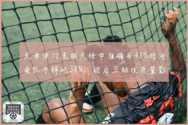 天津津门虎明天传中准确率41%对河南队牛梓屹38%，边后卫助攻质量影响进攻宽度